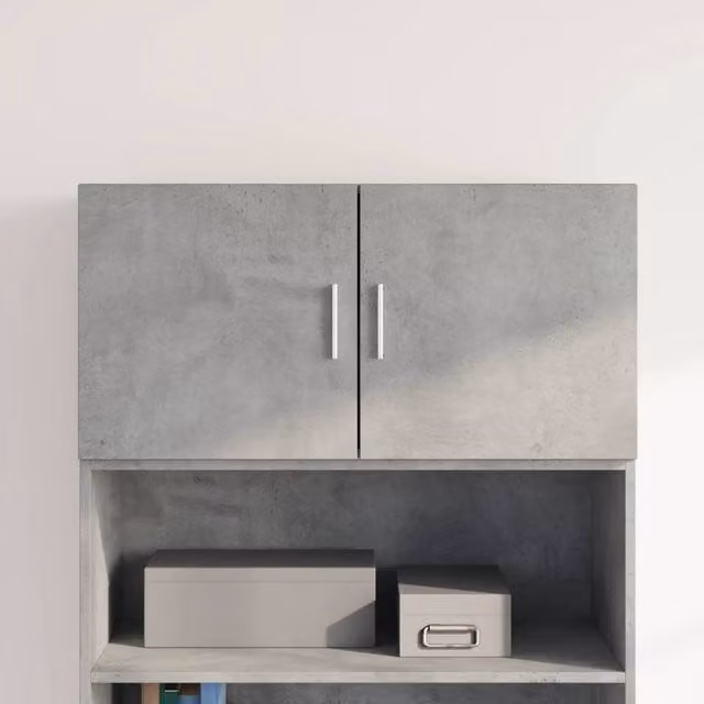 Berkfield Home Wall Mounted Cabinet in Concrete Grey, W/D/H: 80 x 42.5 x 40 cm – 1