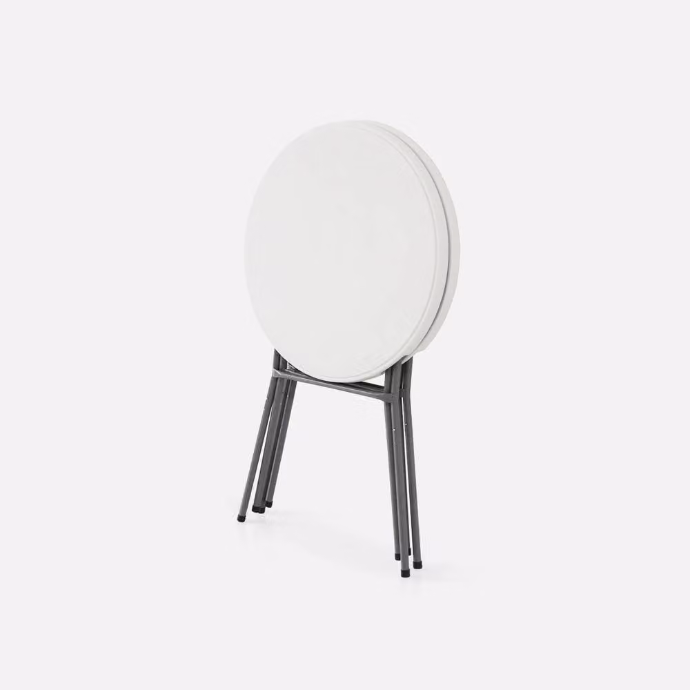 sweeek Pair of Foldable High Tables in White – 2