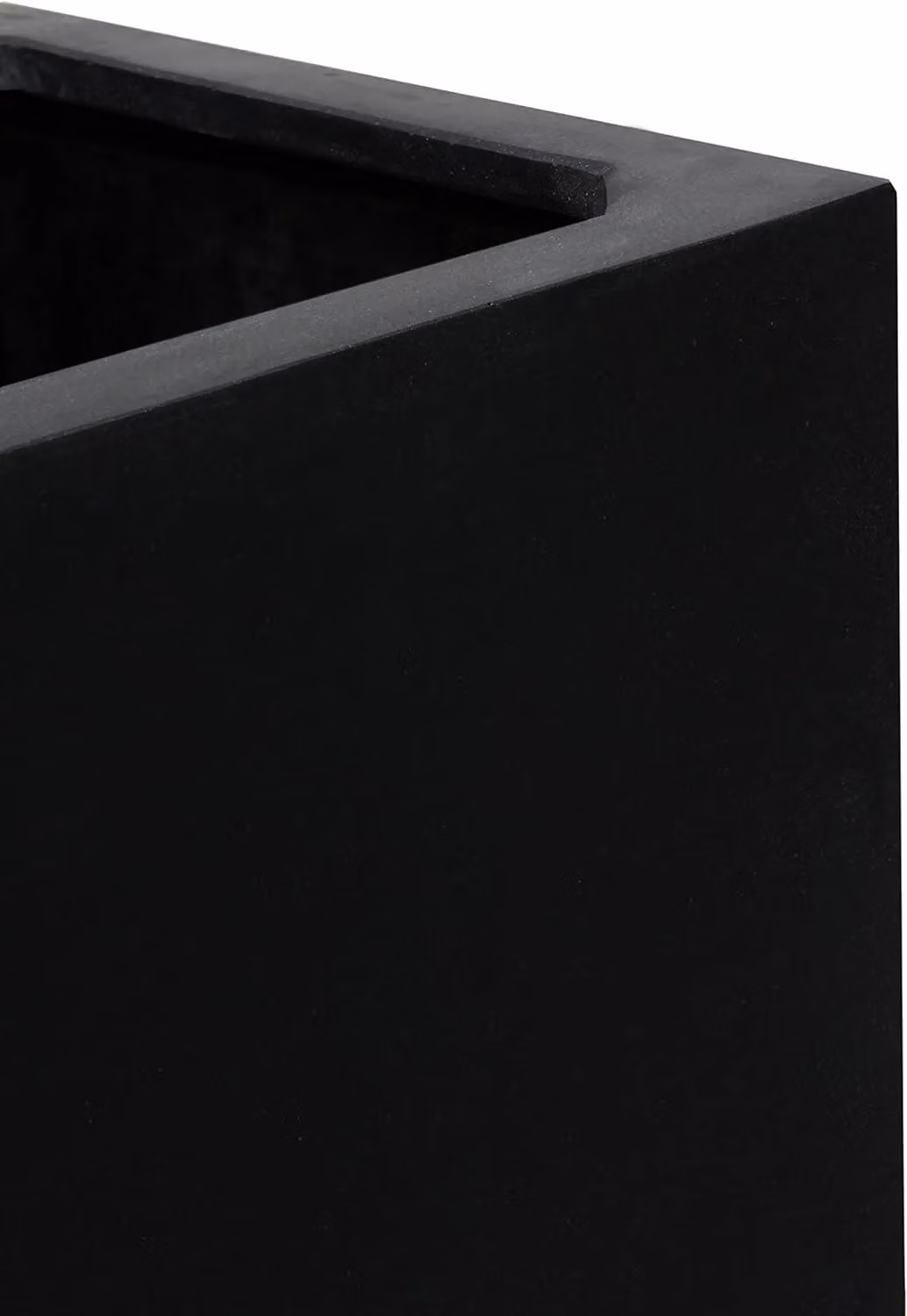 Primrose Black Polystone Square Cube Planter with Drainage Hole and Bung, 63 cm – 2