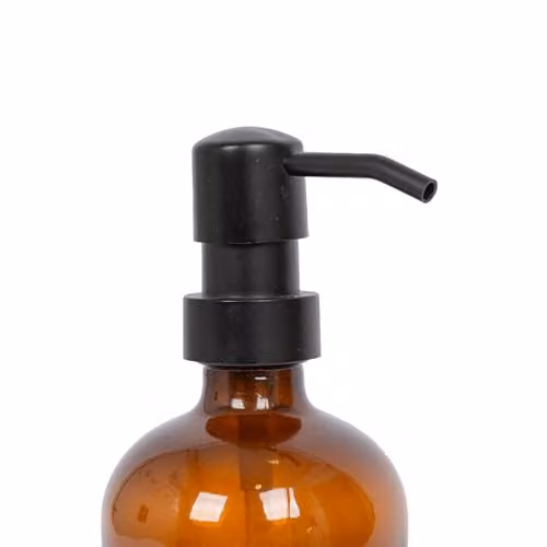 Harbour Housewares Amber Glass Soap Dispensers, Pack of 8, 500ml Refillable Bottles with Black Pumps – 2