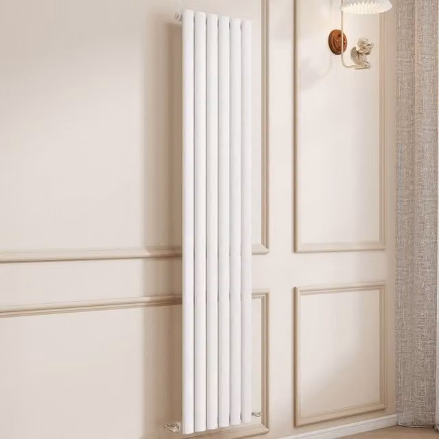 Banyetti Orva White Vertical Single Oval Column Radiator, H: 160 cm, W: 35.4 cm