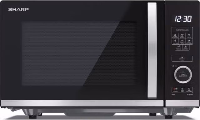 Sharp 20L Solo Flatbed Countertop Microwave Oven, Black