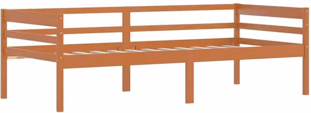 Berkfield Home Solid Pinewood Bed Frame, Brown, W/D/H: 90 x 200 x 65 cm – 1