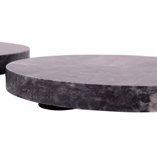Argon Tableware Black Marble Round Coasters, Pack of 6, Diameter: 10 cm – 4