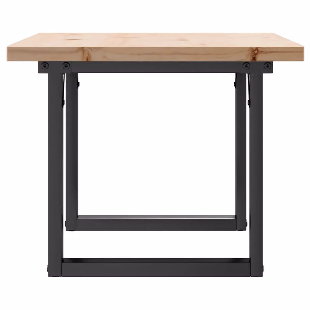Berkfield Home O-Frame Coffee Table in Brown Solid Pine and Steel, W: 80 cm, D: 50 cm, H: 40.5 cm – 3