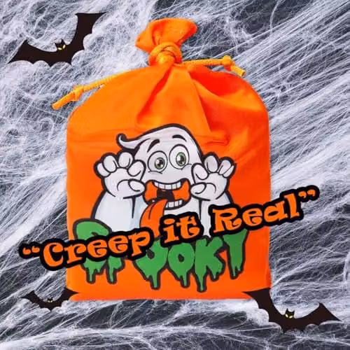 VFM e-Store Halloween Trick or Treat Bag with Creepy Sounds in Orange and Purple – 5