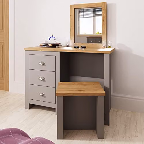 Timber Art Design UK Lisbon 3 Drawer Dressing Table in Light Grey