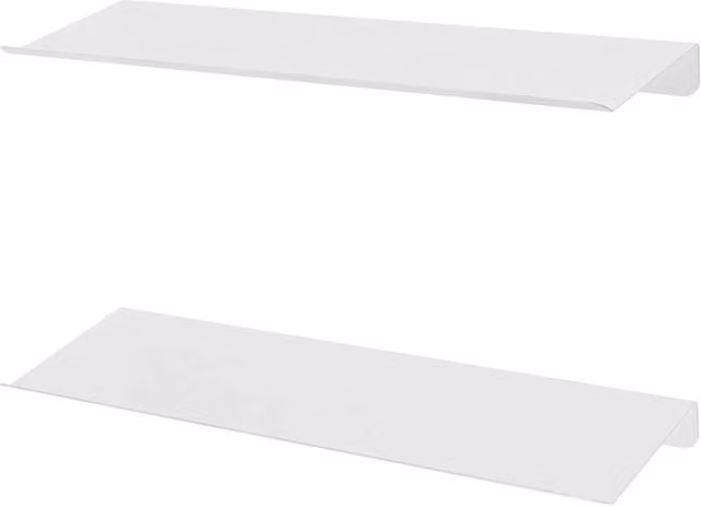 Ventryn Set of 2 Metal Floating Wall Shelves in Matt White
