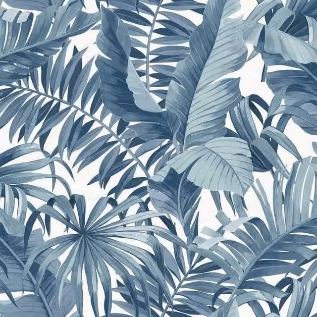 Fine Décor A-Street Palm Leaf Botanical Wallpaper in Blue – 1