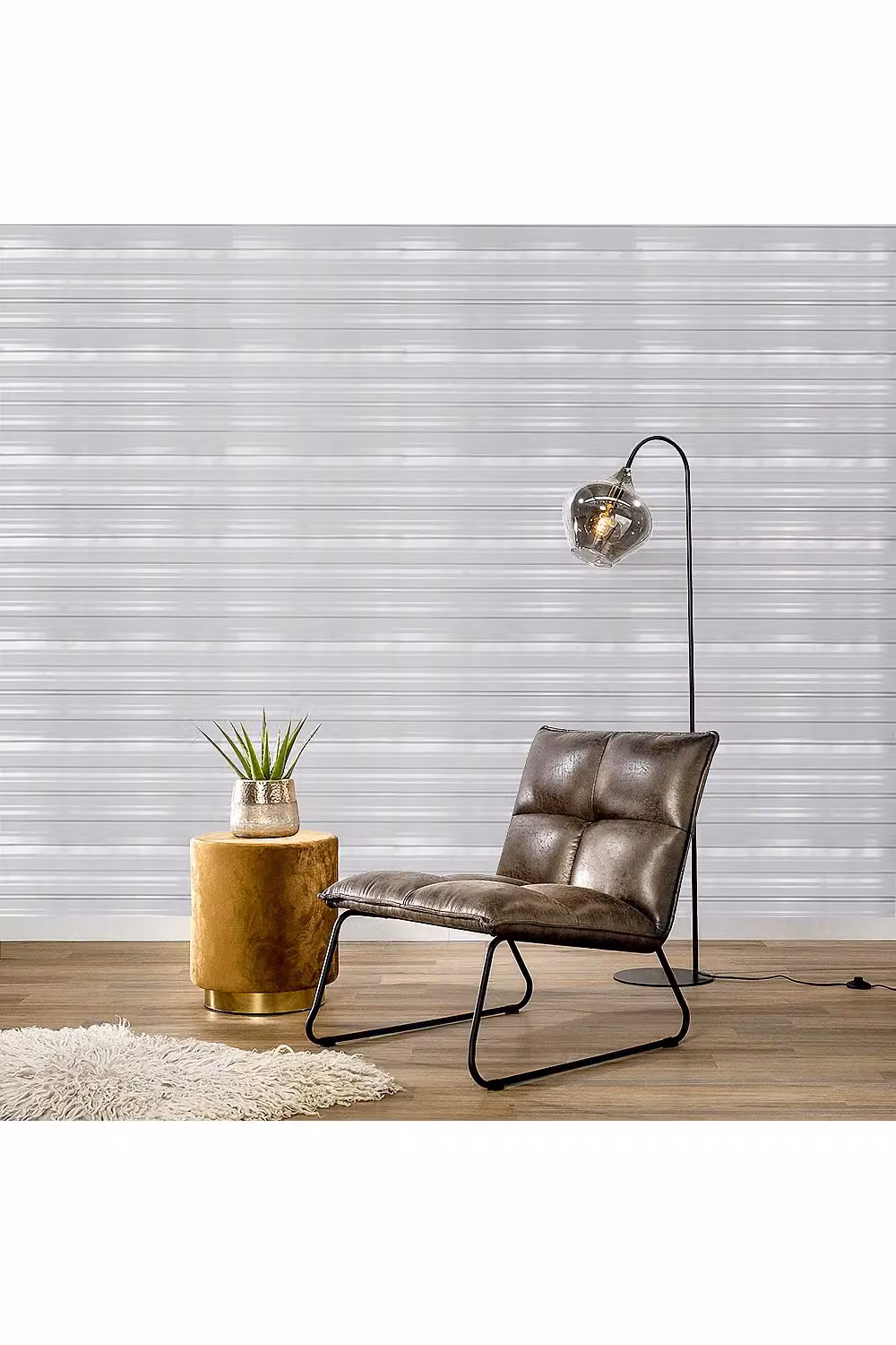Livingandhome Modern Abstract Striped Wallpaper in Silver and Grey – 2