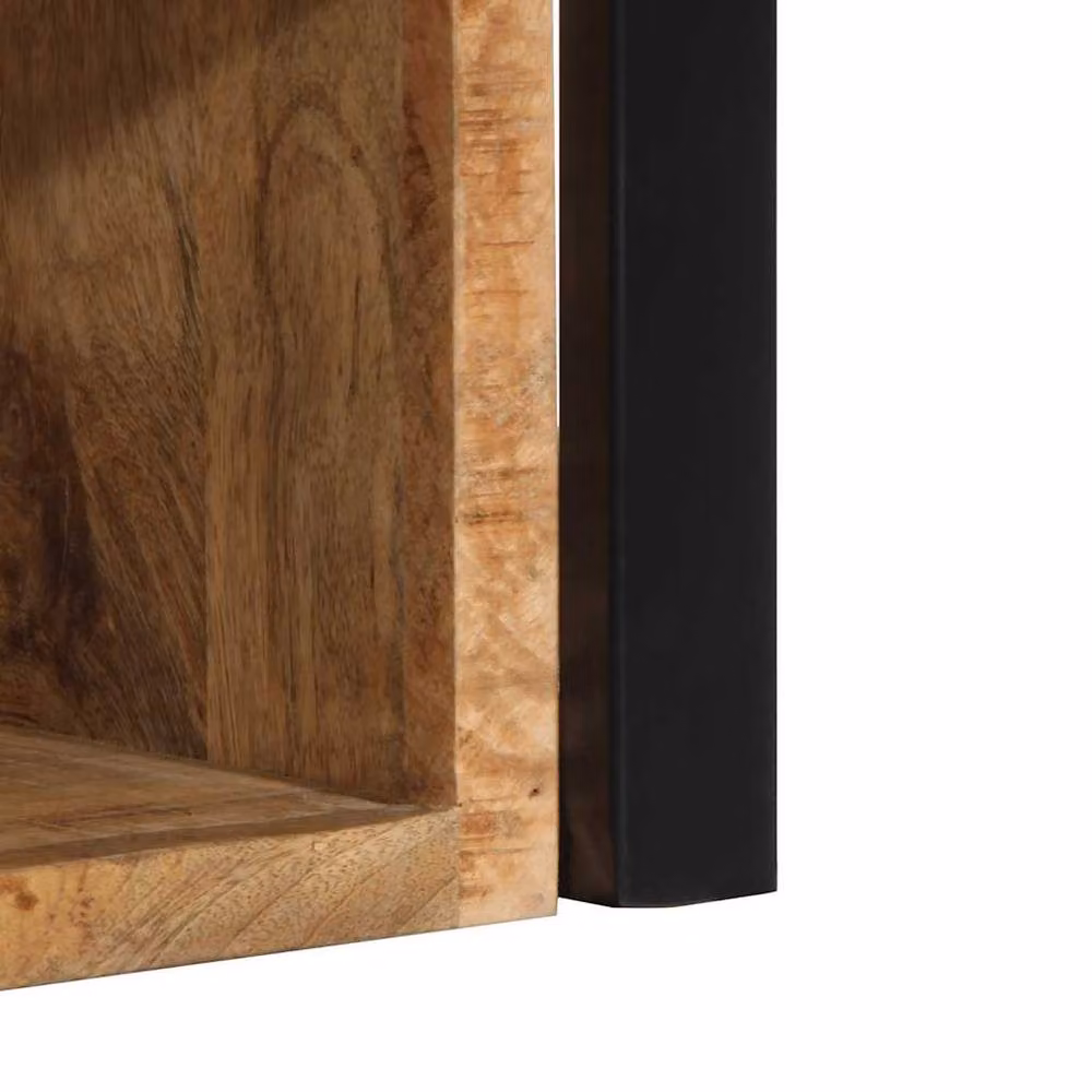 Berkfield Home Beautiful Set of 2 Rustic Mango Wood Bedside Cabinets, Brown, W/D/H: 40 x 35 x 40 cm – 8