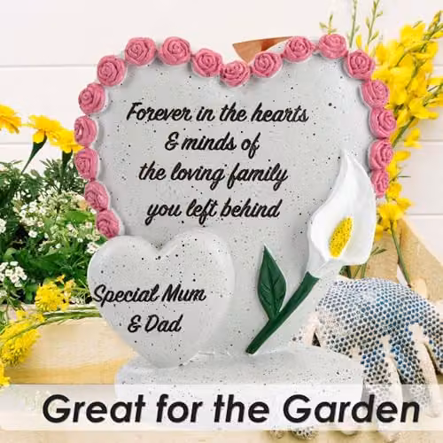 VFM e-Store Memorial Flower Pot Ornament in Grey, W/D/H: 15 x 15 x 13 cm – 3