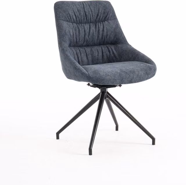 More4Homes Set of 6 Eva Modern Blue Velvet Swivel Dining Chairs