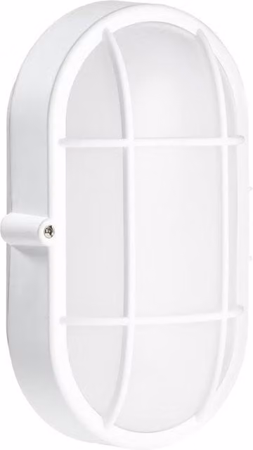 Netlighting Fond Oval Outdoor Bulkhead Wall Lamp in White, E27, 15W, IP44