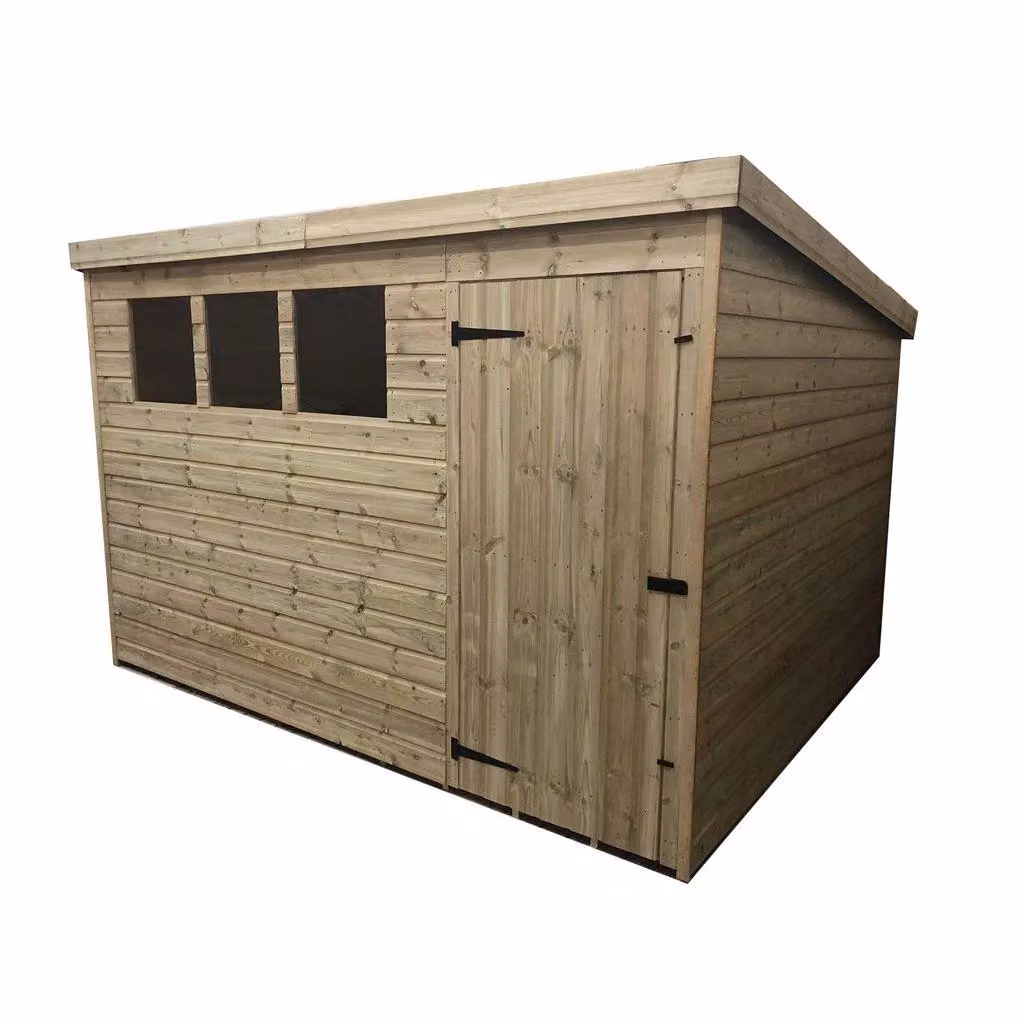 Marlborough Pressure Treated Pent Garden Shed with Single Door in Natural – 2
