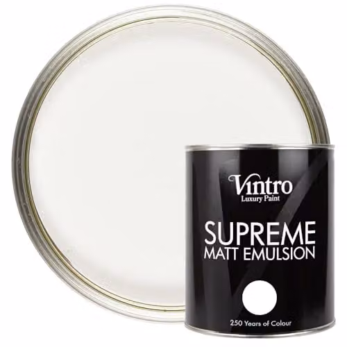 Vintro Luxury Matt Emulsion White Multi Surface Paint, 1L
