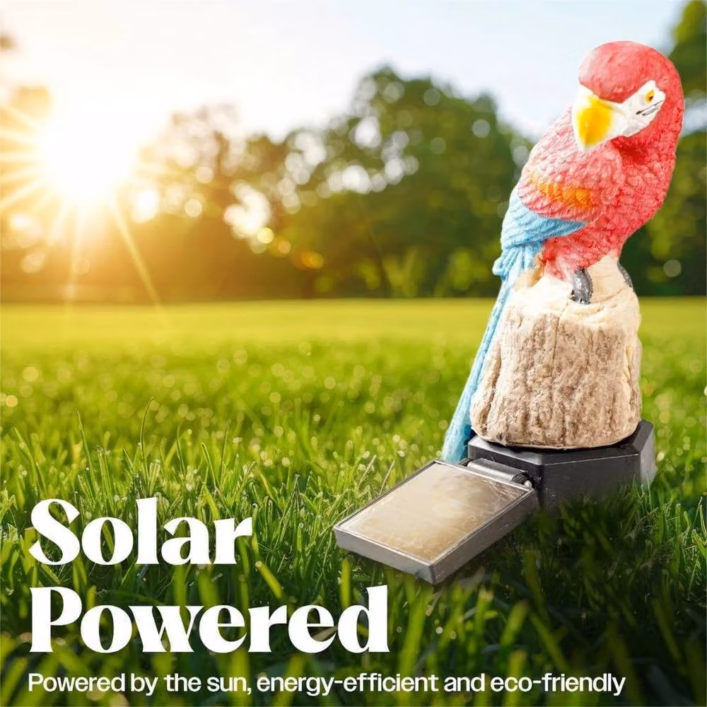 NESTLUNE LED Solar Powered Multi Coloured Parrot Stake Light, H 100 cm x W 15 cm – 5