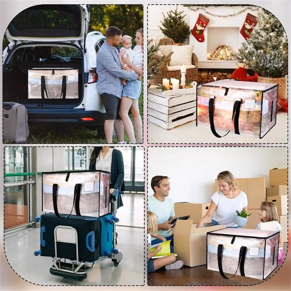 Nordara Large Collapsible Zip Clothes Storage Bag in White – 5