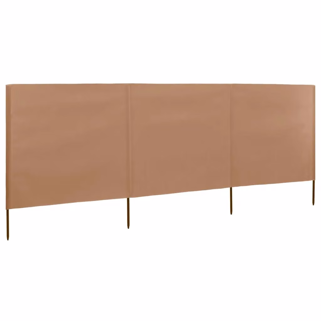 Berkfield Home 3-Panel Fabric Wind Screen, W: 400 cm, H: 80 cm, Beige – 2