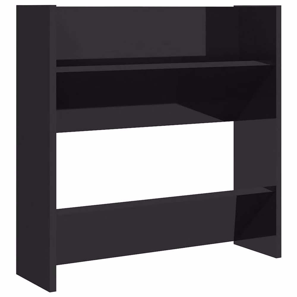 Berkfield Home Set of 4 Wall Mounted High Gloss Black Shoe Cabinets, W: 60 cm, D: 18 cm, H: 60 cm – 5