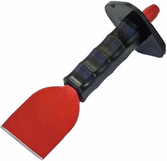 Faithfull Red Flat Chisel with Rubber Safety Grip, 57 mm