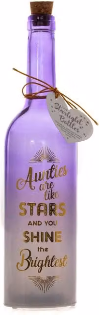 Boxer Gifts Auntie Are Like Stars Luxe Starlight Glass Bottle in Purple and Gold – 2