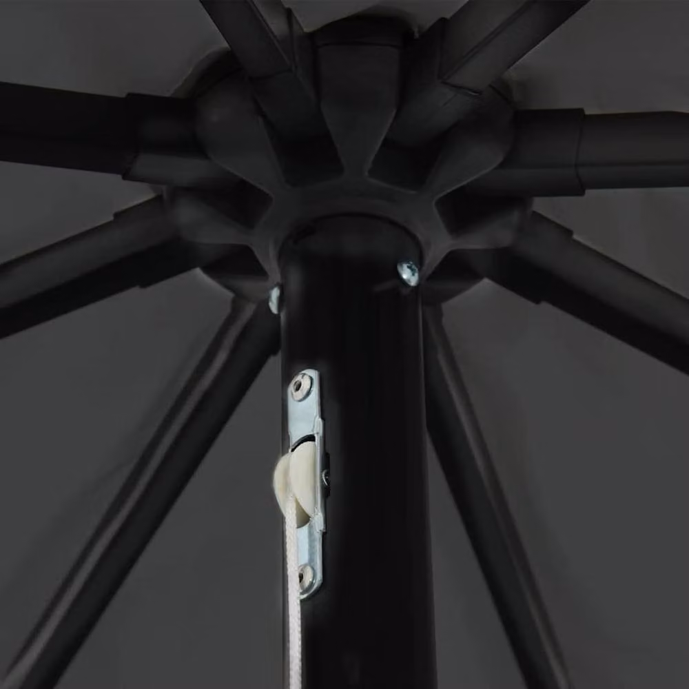 Berkfield Home Garden Parasol with LED Lights in Anthracite Grey, W: 395 cm, H: 245 cm – 2