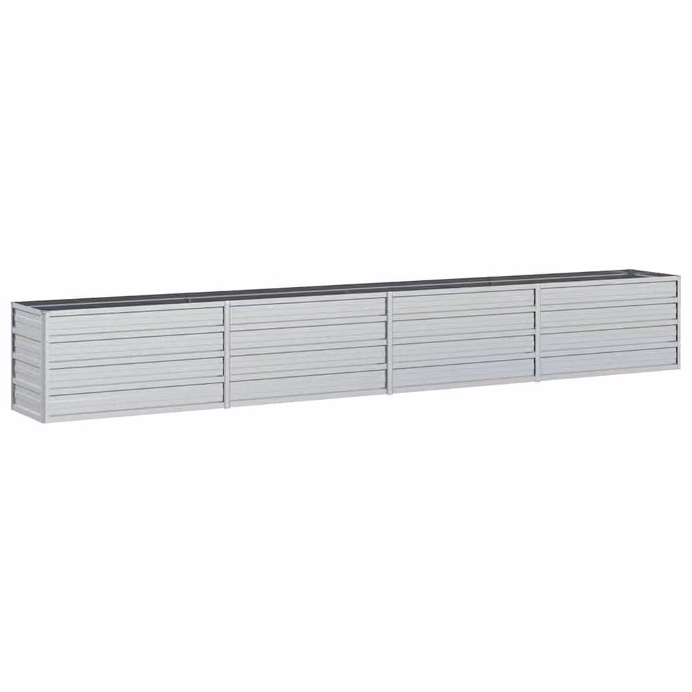 Berkfield Home Garden Galvanised Steel Raised Bed in Silver, W: 320 cm, D: 40 cm, H: 45 cm – 2