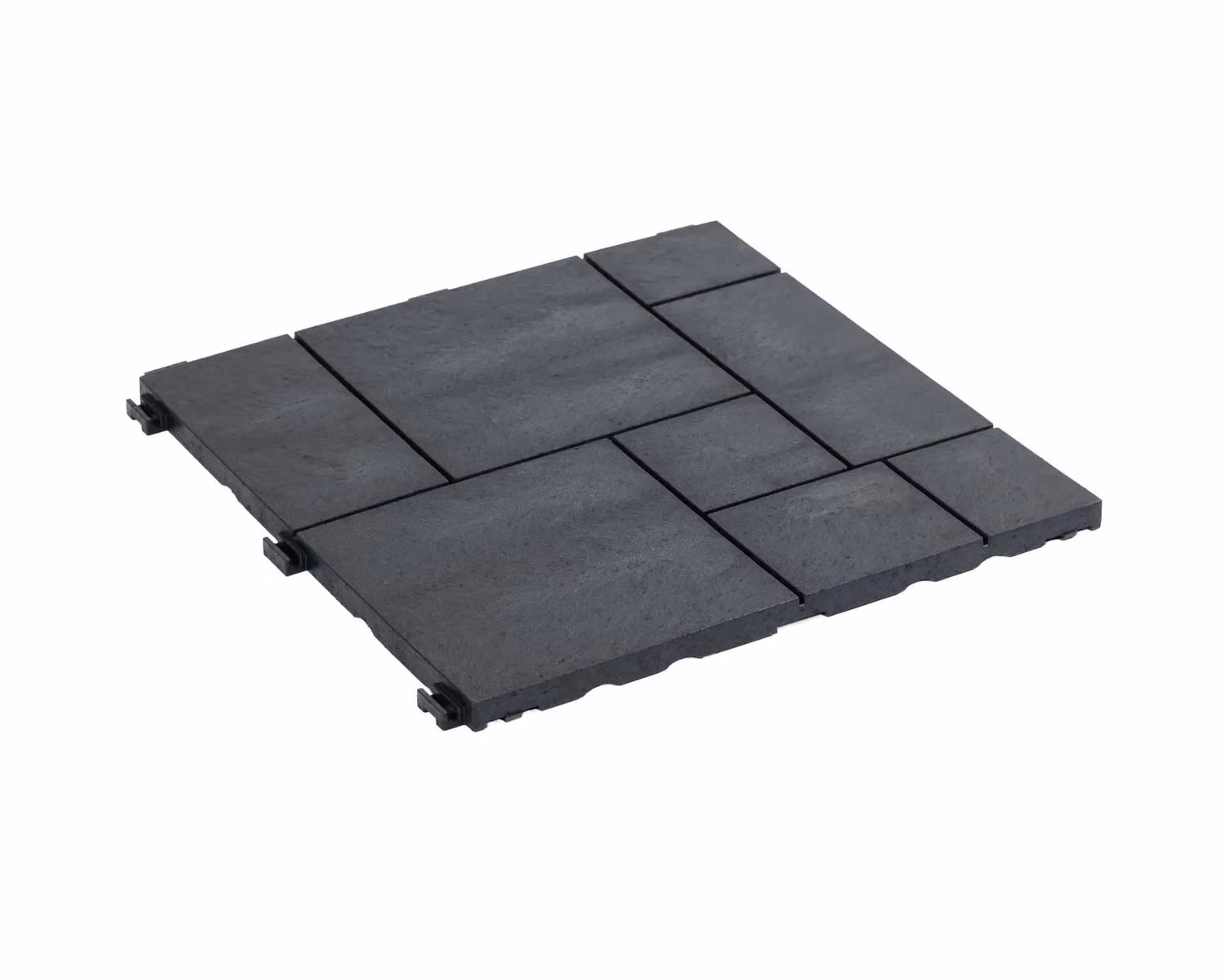 Nicoman Pack of 40 Cosmopolitan Interlocking Mosaic Garden Patio Deck Tiles in Dark Grey – 3