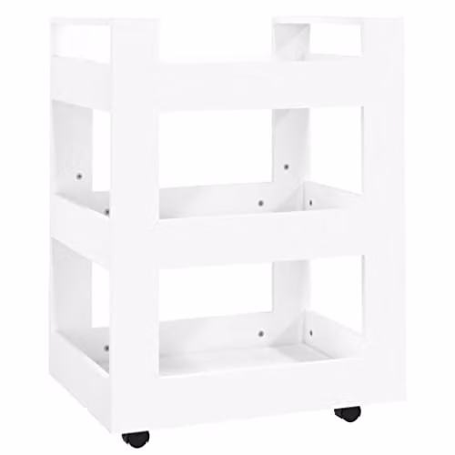 vidaXL Modern White Kitchen Trolley with Castors, W/D/H: 60 x 45 x 80 cm