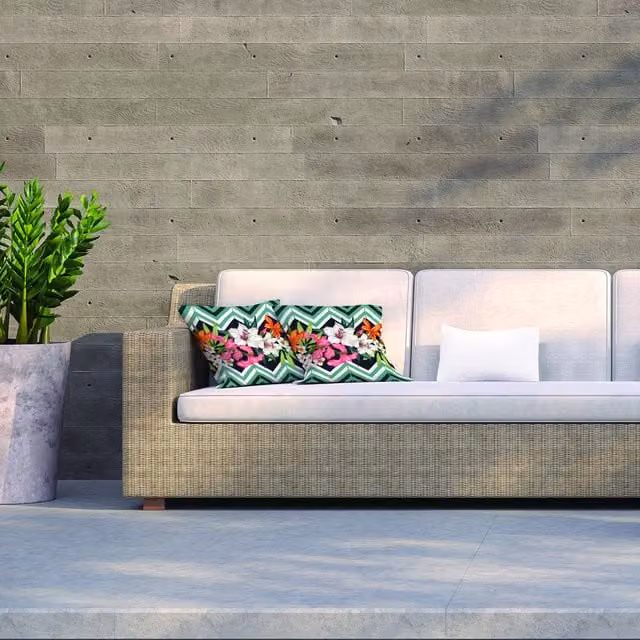 Benjamin Tate Design LTD Tropical Leaves and Flowers Outdoor Cushion, Green, W/D/H: 60 x 60 x 1 cm