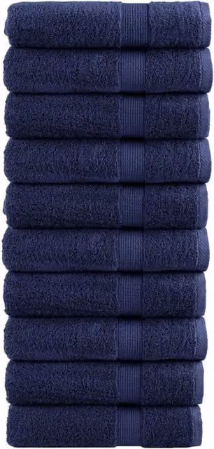 Berkfield Home SOLUND Premium Cotton Terry Bath Towels, 10-Piece Set, Blue, W: 100 cm, L: 150 cm, 600gsm – 1