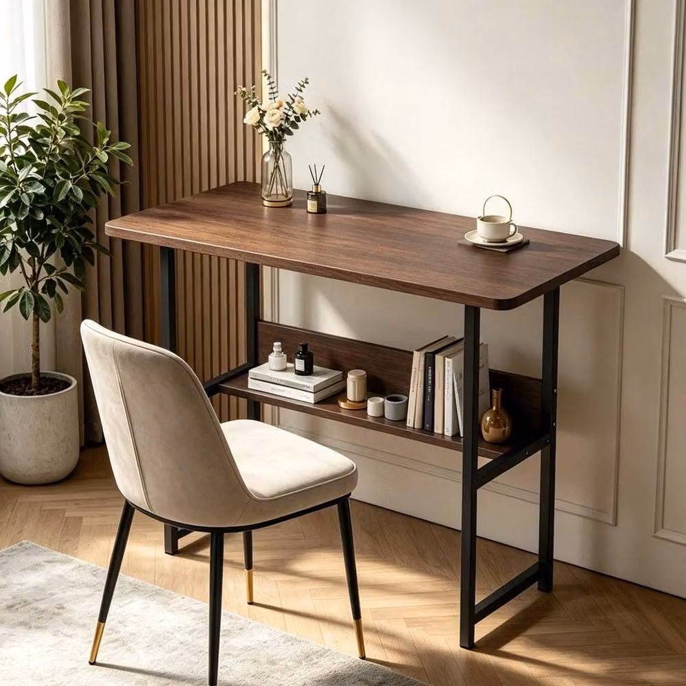 FORGEVIO Modern Computer Desk in Brown, W/D/H: 100 x 60 x 70 cm – 3
