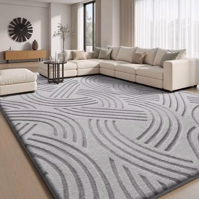 SPETLEK Abstract 3D Area Rug in Grey, Modern Polyester Rectangular Rug for Living Room or Bedroom, W/D/H: 200 x 300 cm – 1