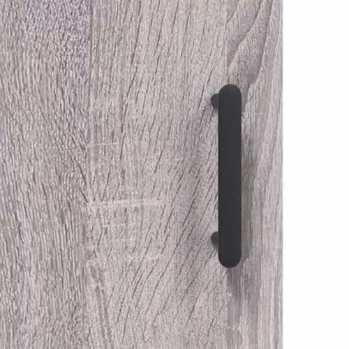 vidaXL Set of 2 Modern Wall Mounted Cabinets in Grey Matt MDF with Hinged Doors and Internal Shelves – 2