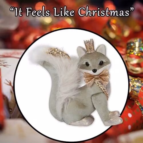 VFM e-Store Green Velvet Fox Christmas Decoration, W/H: 20 x 9 cm – 6