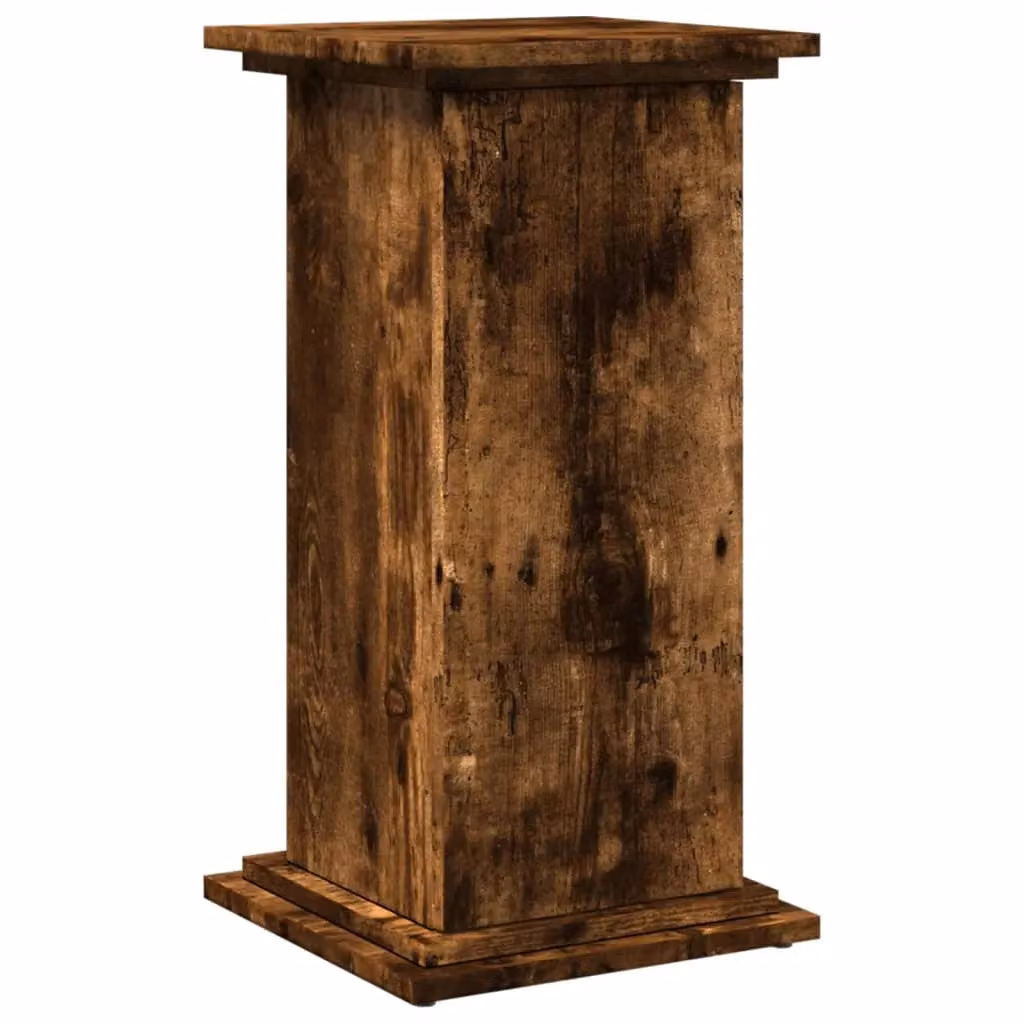 Berkfield Home Display Stand with Storage in Smoked Oak Brown, W/D/H: 31 x 30 x 60 cm – 2