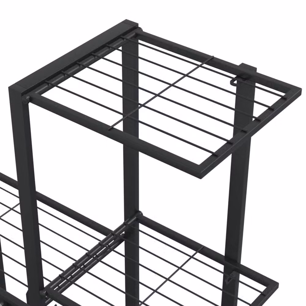 Berkfield Home Black Metal Flower Stand Planter, W/D/H: 94.5 x 25 x 88 cm – 3