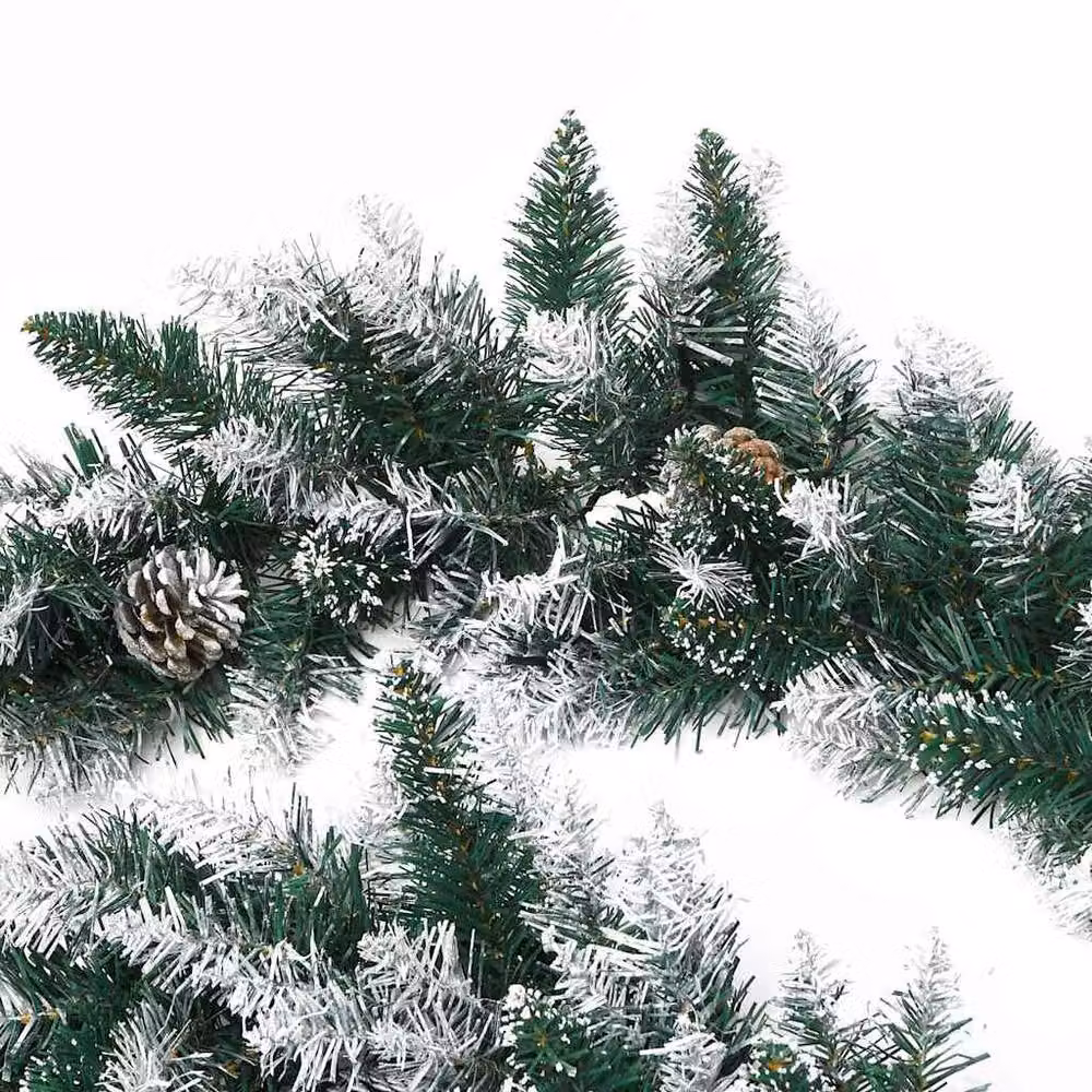 Berkfield Home Christmas Garland with Multicolour LED Lights, Green PVC, 5.2 m – 4