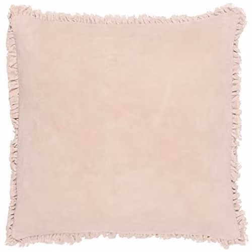 Yard Bertie Cotton Velvet Square Cushion in Beige, W/D/H: 45 x 45 x 45 cm