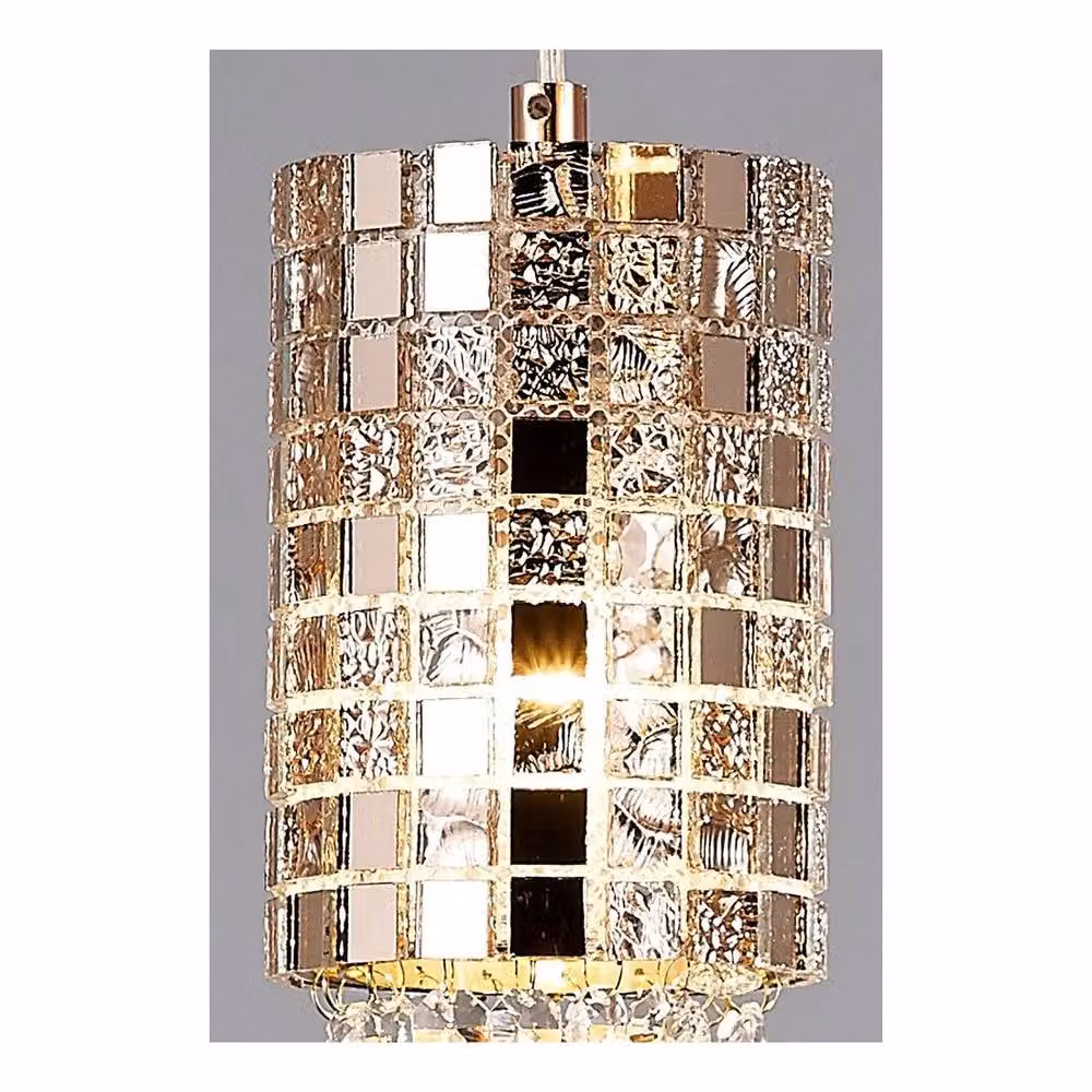 Netlighting Camden Round Ceiling Cluster Pendant with 3 Crystal and Glass Lights in Gold/Brass – 3