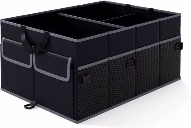 Havendro 48L Collapsible Black Car Trunk Organizer with Divider and Handles