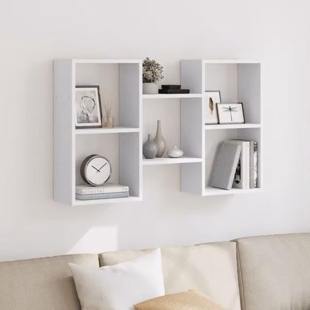Berkfield Home White Wall Mounted Shelf, W/D/H: 96 x 18 x 60 cm