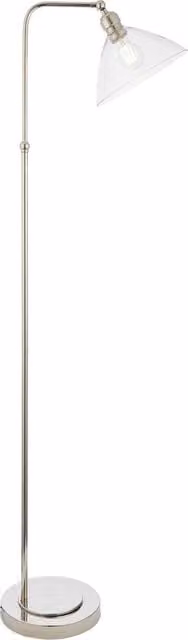 Netlighting Bellora Adjustable Glass Floor Lamp in Silver with Transparent Glass and E27 LED Socket – 1