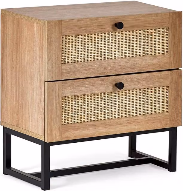 Cheshire Premium Trelawny 2 Drawer Oak Bedside Unit in Brown