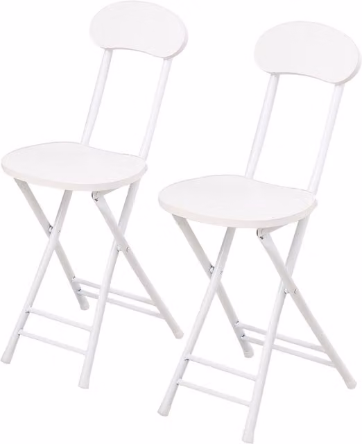Livingandhome Portable Foldable Dining Chairs in White