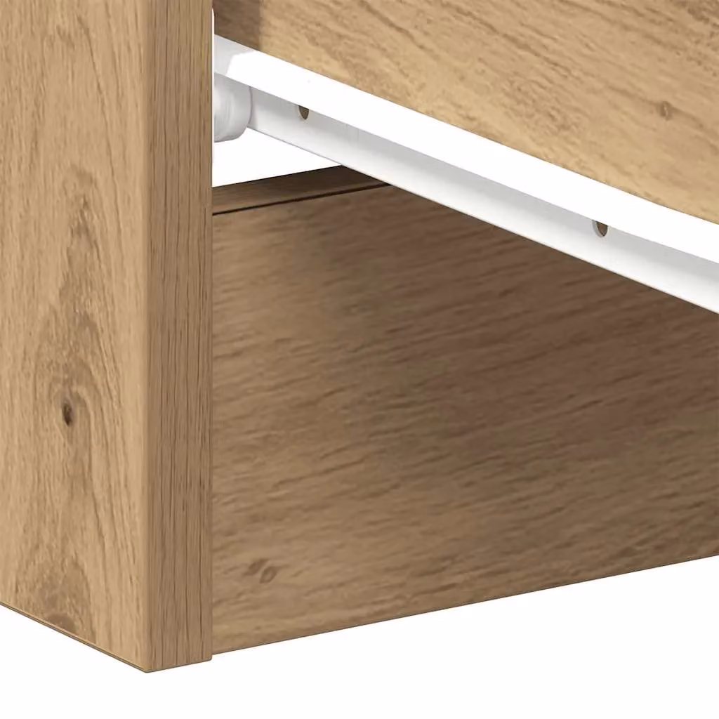 Berkfield Home Set of 2 Artisan Oak Bedside Cabinets in Brown, W/D/H: 38 x 35 x 55 cm – 4