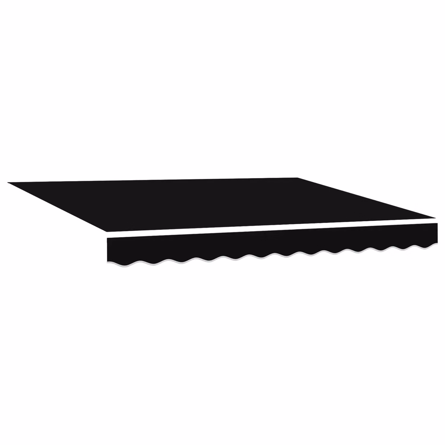 Berkfield Home Manual Retractable Folding Arm Awning with LED in Black, W: 350 cm, D: 250 cm – 2