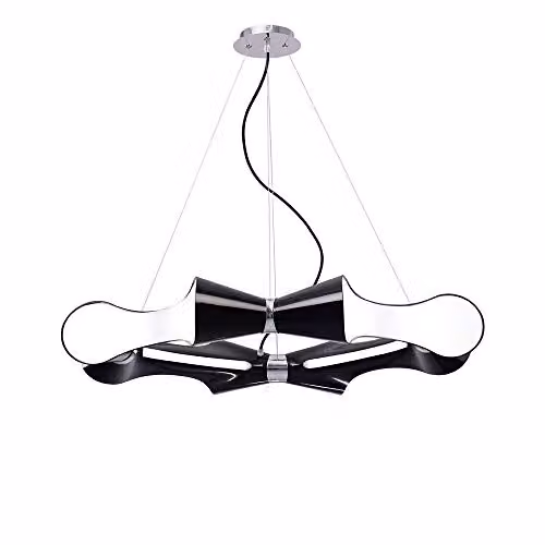 Netlighting Ora Round Flat Pendant Light in Gloss Black with E27 Socket