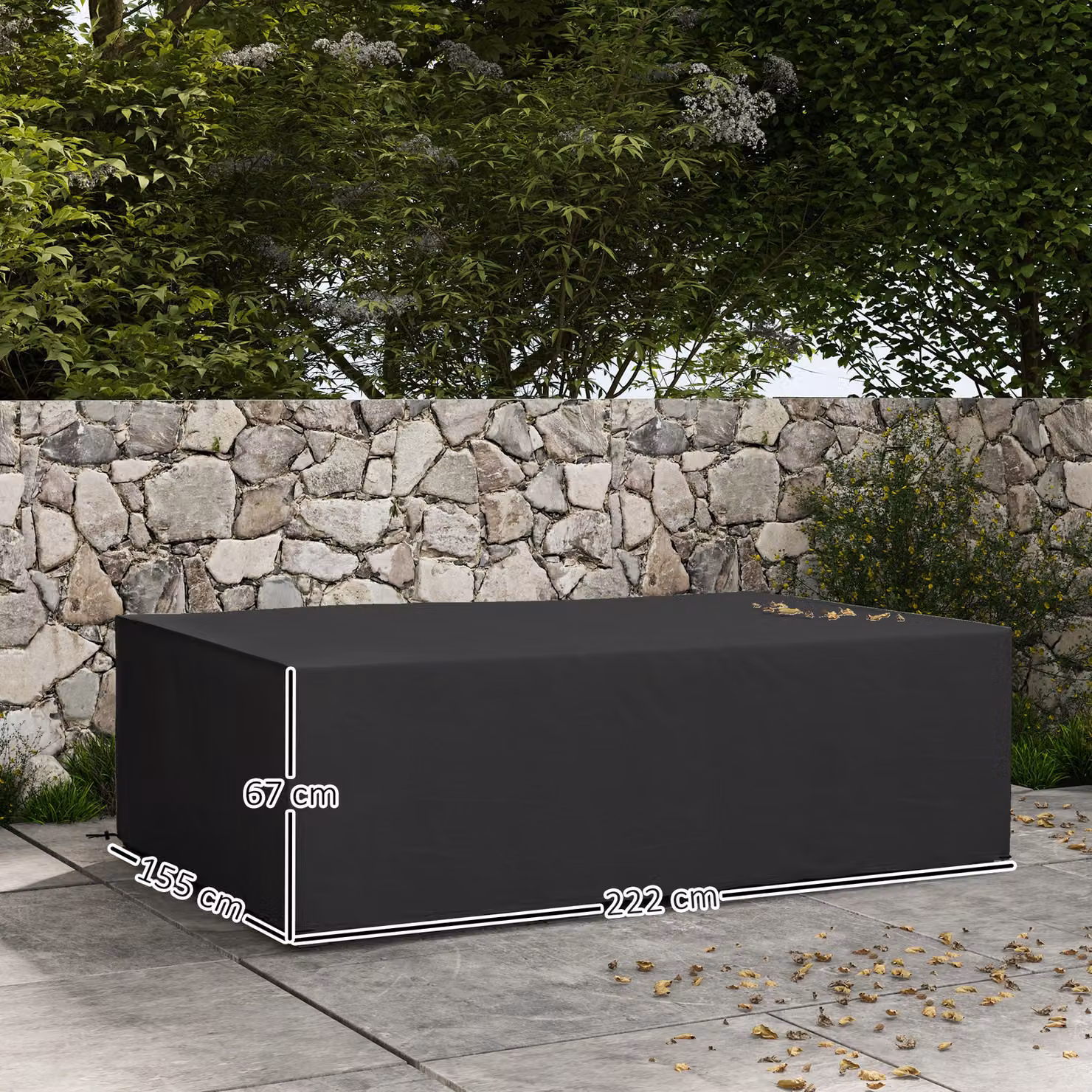 Outsunny Waterproof Polyester Sofa Furniture Cover, Black, W: 155 cm, H: 222 cm – 3